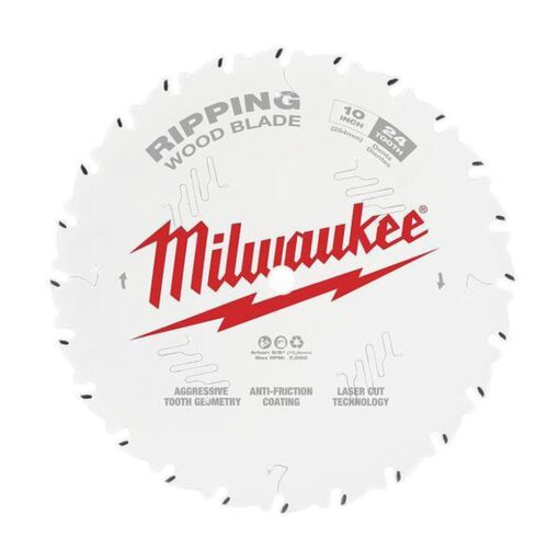 Milwaukee 48408020 254mm (10") 24T Ripping Wood Circular Saw Blade