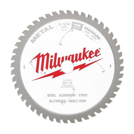 Milwaukee 48408237 184mm (7 1-4") 48T Medium Metal Circular Saw Blade