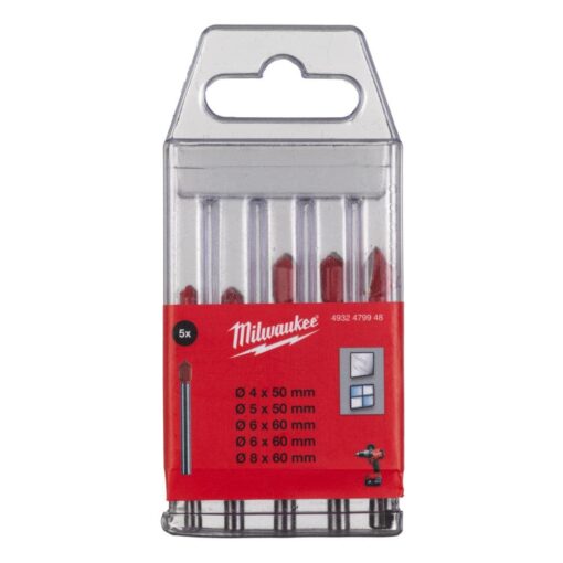 Milwaukee 4932479948 5 Piece Glass & Tile Drill Bit Set