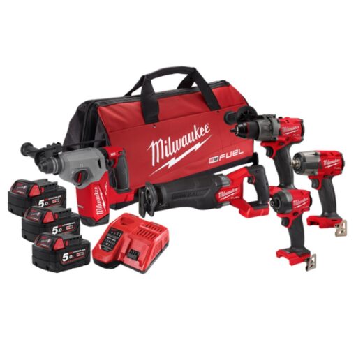 Milwaukee M18FPP5D3503B 5 Piece 18V 5.0Ah FUEL Cordless Combo Kit