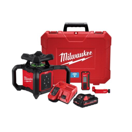 Milwaukee M18RL305-301C 18V 3.0Ah 305m (1000') Green ONE-KEY Interior Single Slope Rotary Laser Combo Kit